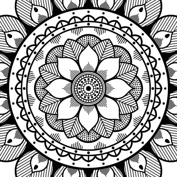 Patrón Redondo Decorativo Dibujado Mano Forma Mandala Para Corte Por — Archivo Imágenes Vectoriales