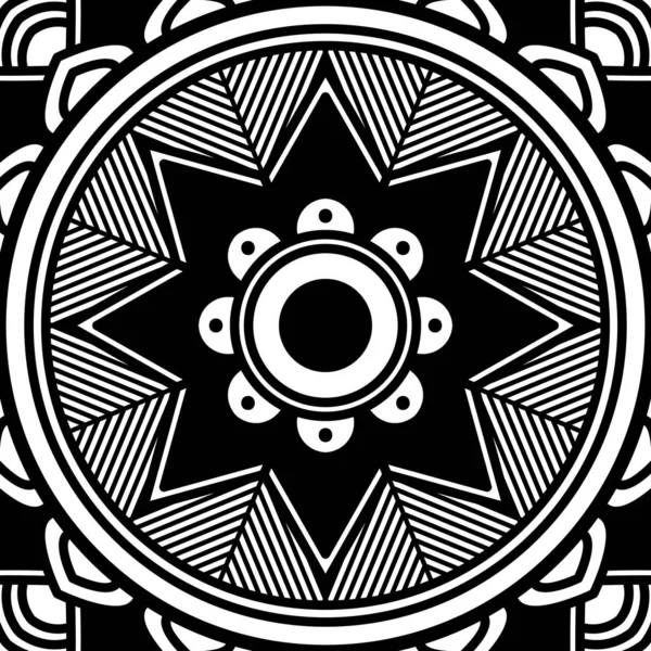 Patrón Redondo Decorativo Dibujado Mano Forma Mandala Para Corte Por — Archivo Imágenes Vectoriales