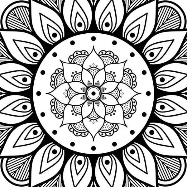 Motif Rond Décoratif Dessiné Main Sous Forme Mandala Pour Découpe — Image vectorielle