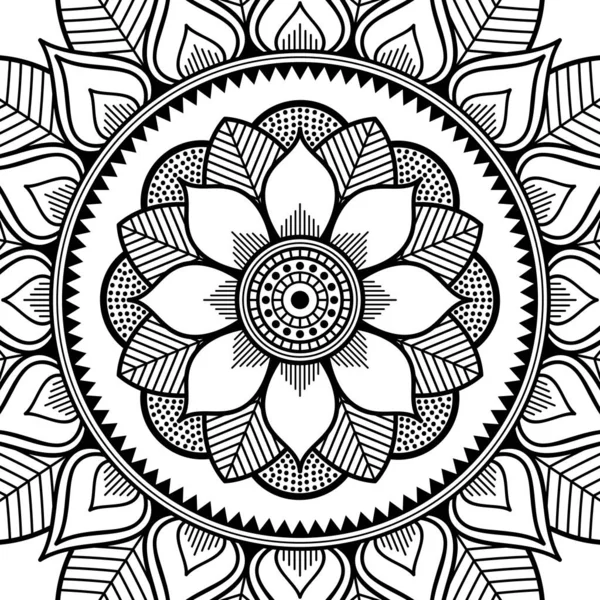 Patrón Redondo Decorativo Dibujado Mano Forma Mandala Para Corte Por — Archivo Imágenes Vectoriales