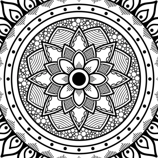 Patrón Redondo Decorativo Dibujado Mano Forma Mandala Para Corte Por — Archivo Imágenes Vectoriales