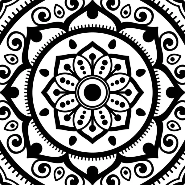 Padrão Redondo Desenhado Mão Decorativo Forma Uma Mandala Para Corte — Vetor de Stock