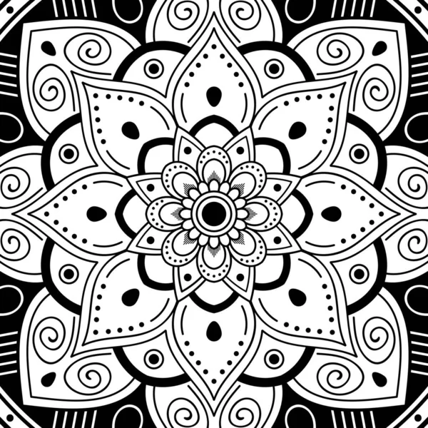 Patrón Redondo Decorativo Dibujado Mano Forma Mandala Para Corte Por — Vector de stock