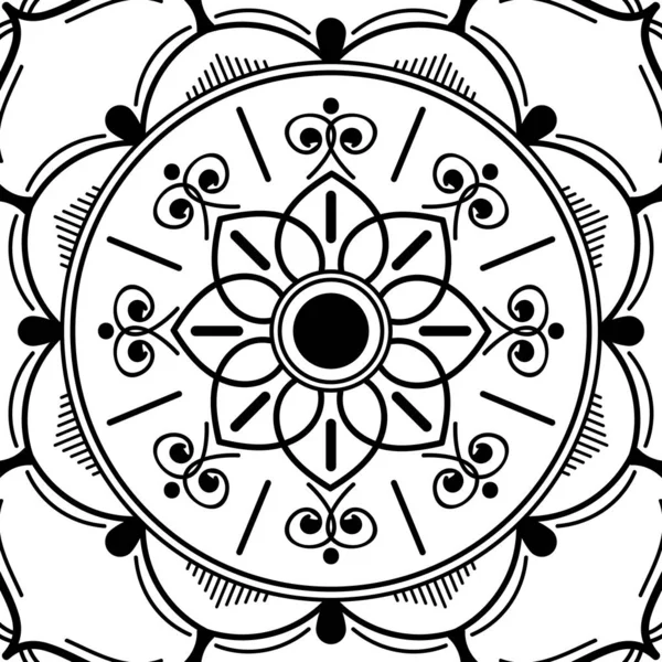 Patrón Redondo Decorativo Dibujado Mano Forma Mandala Para Corte Por — Vector de stock