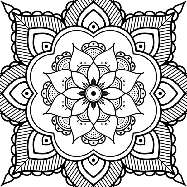 Dekoratív Kézzel Rajzolt Kerek Minta Formájában Mandala Lézeres Vágás Fehér — Stock Vector