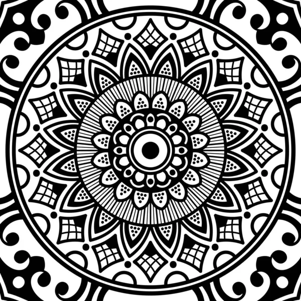 Decorative Hand Drawn Pattern Form Mandala Laser Cutting Vector Isolated — Stock Vector