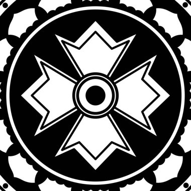 Mandala dekoratif süsü. Tebrik kartı, telefon kılıfı izi vb. için kullanılabilir. El çizimi arkaplan