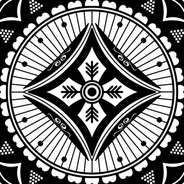 Mandala dekoratif süsü. Tebrik kartı, telefon kılıfı izi vb. için kullanılabilir. El çizimi arkaplan