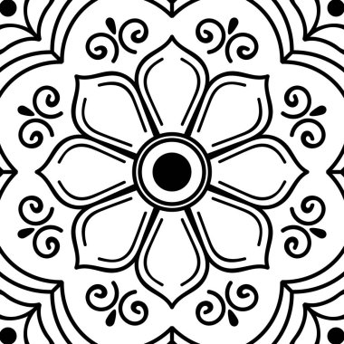 Mandala dekoratif süsü. Tebrik kartı, telefon kılıfı izi vb. için kullanılabilir. El çizimi arkaplan