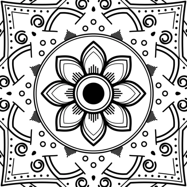 Ornement Décoratif Mandala Peut Être Utilisé Pour Carte Vœux Impression — Image vectorielle