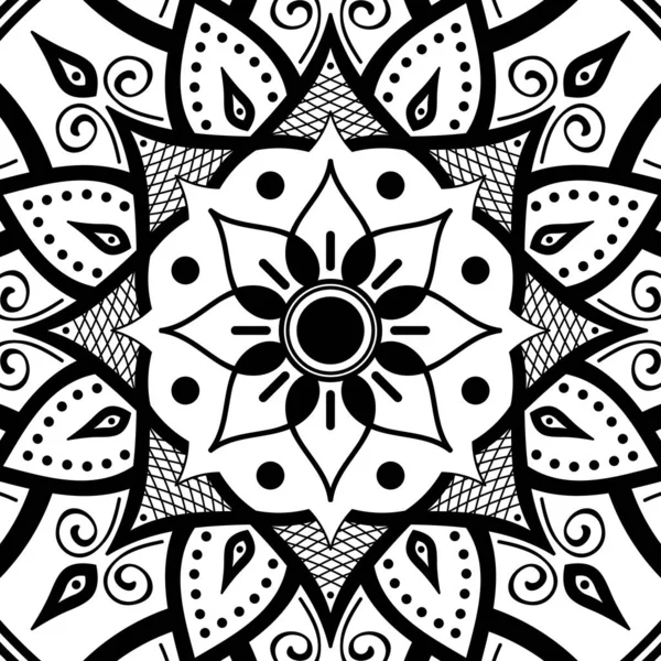 Черно Белая Этническая Обложка Раскраски Страницы Векторная Иллюстрация — стоковый вектор