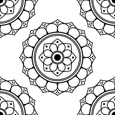 Mandala dekoratif yuvarlak süs. Tebrik kartı, telefon kılıfı baskı, vb için kullanılabilir. Elle çizilmiş arka plan, vektör beyaz izole. Eps 10 