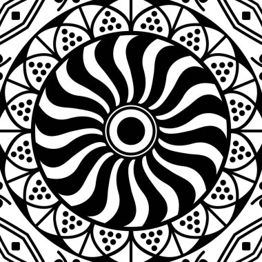 Etnik Mandala Süslemesi. Arapça, Pakistan, Fas, Türkçe, Hindistan, İspanya motifleri