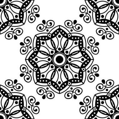 Etnik Mandala Süslemesi. Arapça, Pakistan, Fas, Türkçe, Hindistan, İspanya motifleri