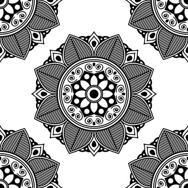 Etnik Mandala Süslemesi. Arapça, Pakistan, Fas, Türkçe, Hindistan, İspanya motifleri