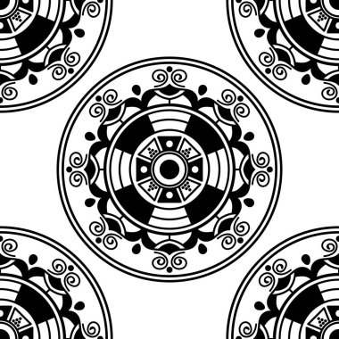 Etnik Mandala Süslemesi. Arapça, Pakistan, Fas, Türkçe, Hindistan, İspanya motifleri