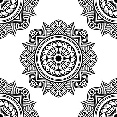 Etnik Mandala Süslemesi. Arapça, Pakistan, Fas, Türkçe, Hindistan, İspanya motifleri