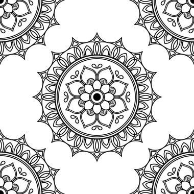 Etnik Mandala Süslemesi. Arapça, Pakistan, Fas, Türkçe, Hindistan, İspanya motifleri