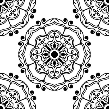 Etnik Mandala Süslemesi. Arapça, Pakistan, Fas, Türkçe, Hindistan, İspanya motifleri