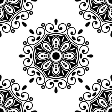 Etnik Mandala Süslemesi. Arapça, Pakistan, Fas, Türkçe, Hindistan, İspanya motifleri