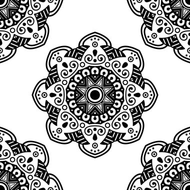 Etnik Mandala Süslemesi. Arapça, Pakistan, Fas, Türkçe, Hindistan, İspanya motifleri