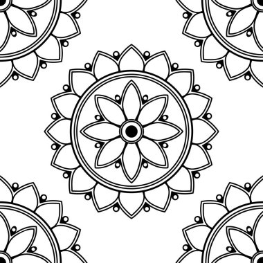 Etnik Mandala Süslemesi. Arapça, Pakistan, Fas, Türkçe, Hindistan, İspanya motifleri