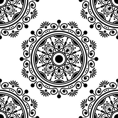 Etnik Mandala Süslemesi. Arapça, Pakistan, Fas, Türkçe, Hindistan, İspanya motifleri