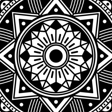 Etnik Mandala Süslemesi. Arapça, Pakistan, Fas, Türkçe, Hindistan, İspanya motifleri