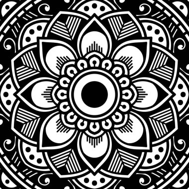 Etnik Mandala Süslemesi. Arapça, Pakistan, Fas, Türkçe, Hindistan, İspanya motifleri