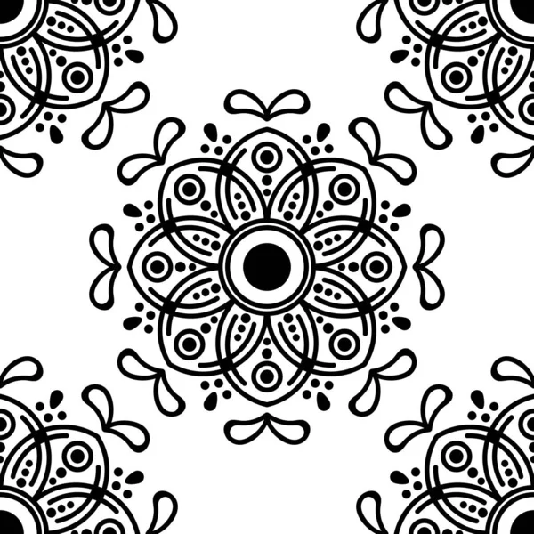 Adorno Mandala Étnico Árabe Pakistán Marruecos Turquía India España — Vector de stock