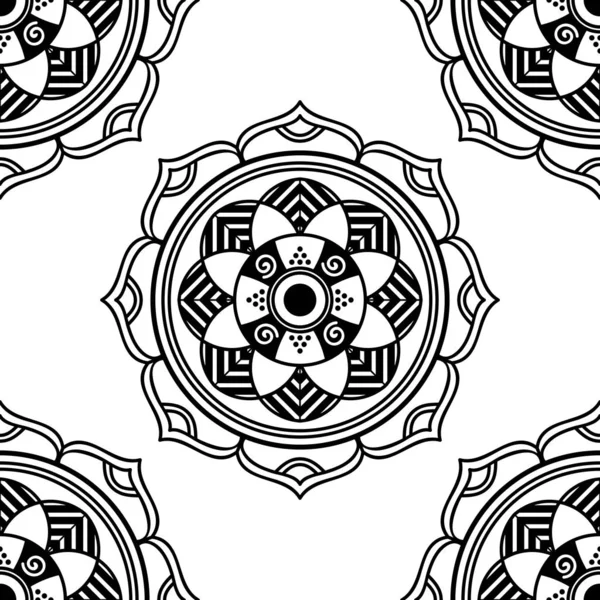 Ethnische Mandala Ornamente Arabische Pakistanische Marokkanische Türkische Indische Spanische Motive — Stockvektor