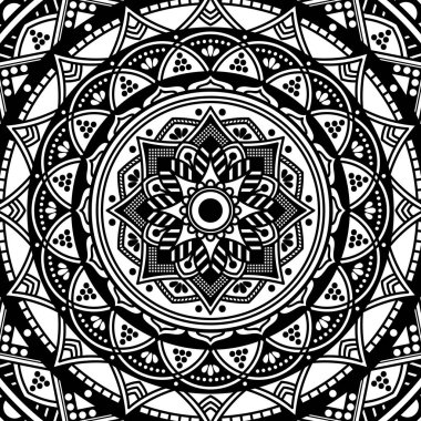 Mandala kusursuz desen. El çizimi arkaplan, vektör beyaz üzerine izole