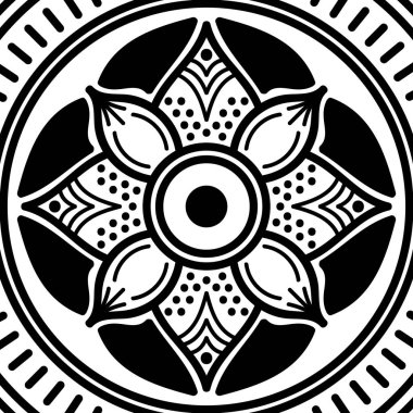 Mandala kusursuz desen. El çizimi arkaplan, vektör beyaz üzerine izole