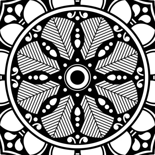 Mandala Αδιάλειπτη Μοτίβο Χειροποίητο Φόντο Διάνυσμα Απομονωμένο Λευκό — Διανυσματικό Αρχείο