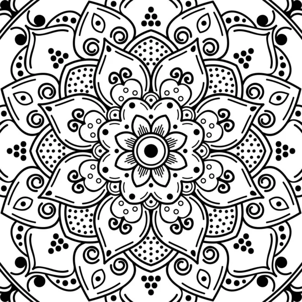Mandala kusursuz desen. El çizimi arkaplan, vektör beyaz üzerine izole