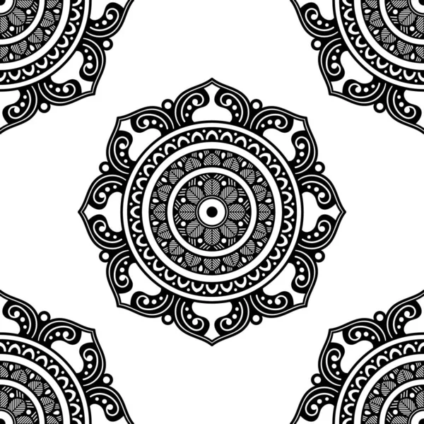 Mandala kusursuz desen. El çizimi arkaplan, vektör beyaz üzerine izole