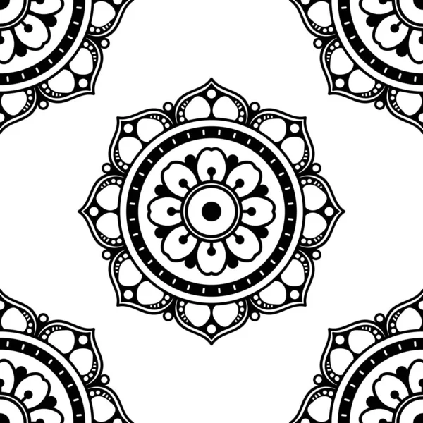 Mandala kusursuz desen. El çizimi arkaplan, vektör beyaz üzerine izole