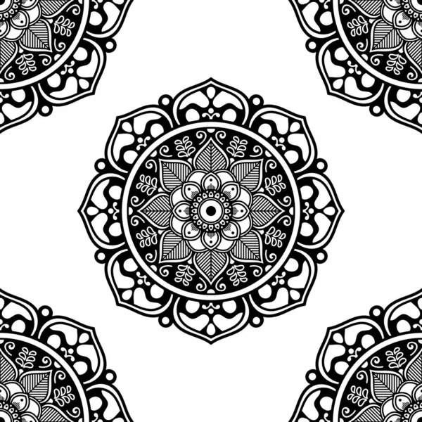 Mandala kusursuz desen. El çizimi arkaplan, vektör beyaz üzerine izole