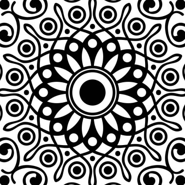 Mandala geometrik desenli soyut grafik kare arkaplan. Vektör illüstrasyonu