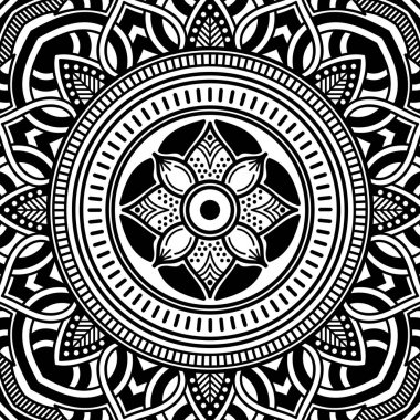 Mandala geometrik desenli soyut grafik kare arkaplan. Vektör illüstrasyonu