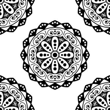 Mandala geometrik desenli soyut grafik kare arkaplan. Vektör illüstrasyonu