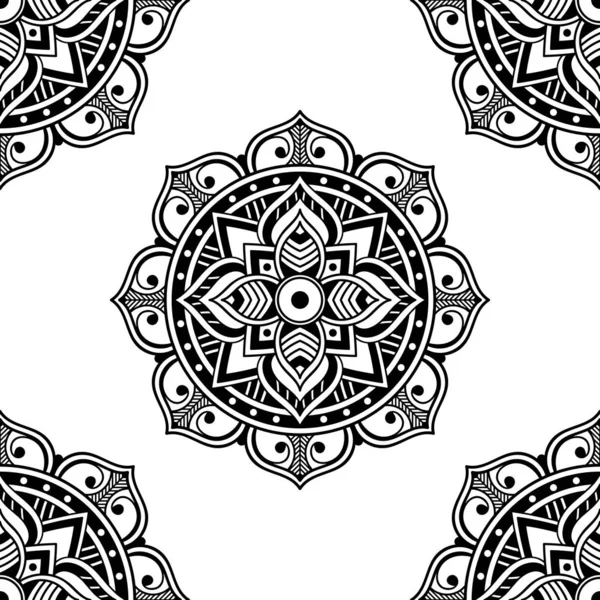 Αφηρημένο Γραφικό Τετράγωνο Φόντο Mandala Γεωμετρικό Μοτίβο Εικονογράφηση Διανύσματος — Διανυσματικό Αρχείο