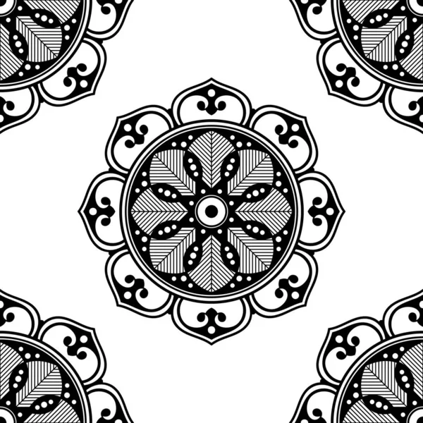 Astratto Sfondo Grafico Quadrato Con Motivo Geometrico Mandala Illustrazione Vettoriale — Vettoriale Stock