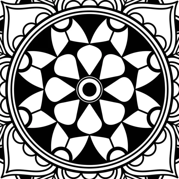 Mandala Geometrik Desenli Soyut Grafik Kare Arkaplan Vektör Illüstrasyonu — Stok Vektör