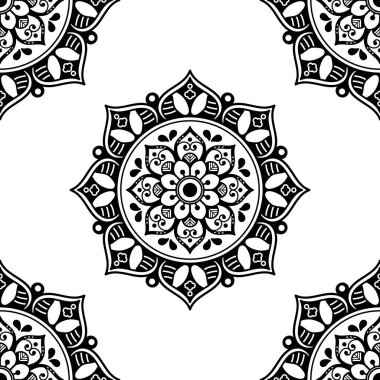 Mandala geometrik desenli soyut grafik kare arkaplan. Vektör illüstrasyonu