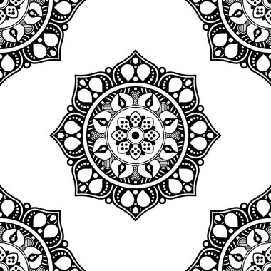 Mandala geometrik desenli soyut grafik kare arkaplan. Vektör illüstrasyonu