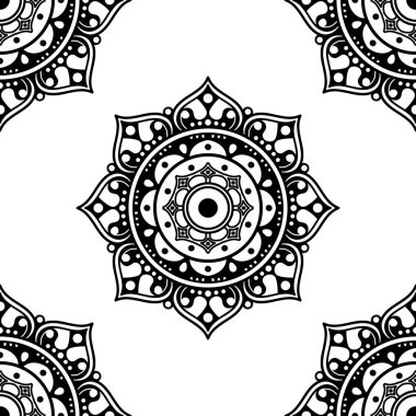 Mandala geometrik desenli soyut grafik kare arkaplan. Vektör illüstrasyonu