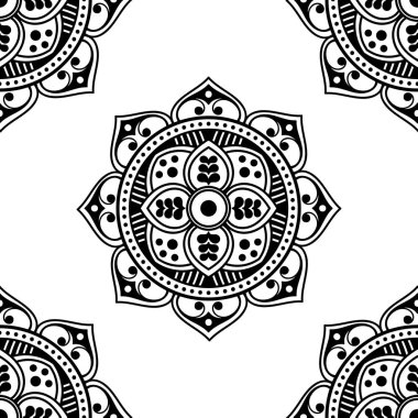 Mandala geometrik desenli soyut grafik kare arkaplan. Vektör illüstrasyonu