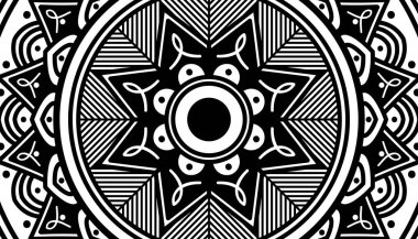 Mandala geometrik desenli soyut grafik kare arkaplan. Vektör illüstrasyonu