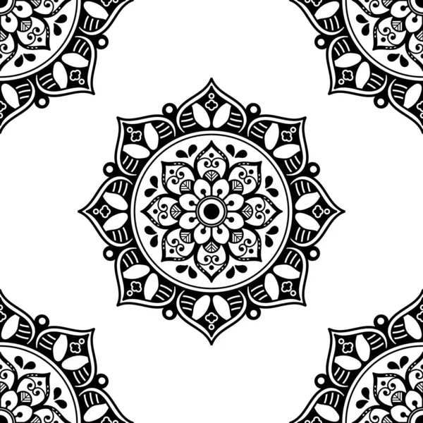 Abstract Grafische Vierkante Achtergrond Met Mandala Geometrisch Patroon Vectorillustratie — Stockvector